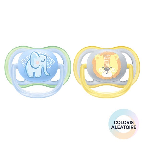 Philips Avent Ultra Air Sucette 18m+ Lion Ours X2