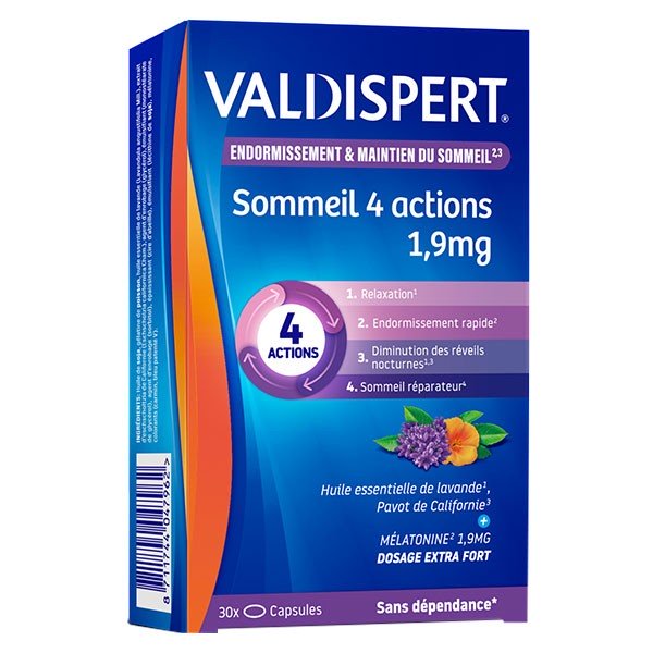 Valdispert Sommeil 4 Actions 1,9mg 30 capsules