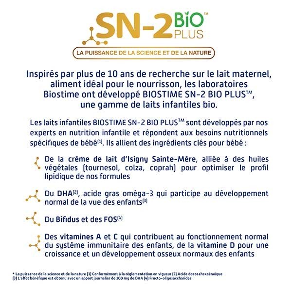 Biostime 1er âge Lait Infantile Bio SN-2 Plus 800g