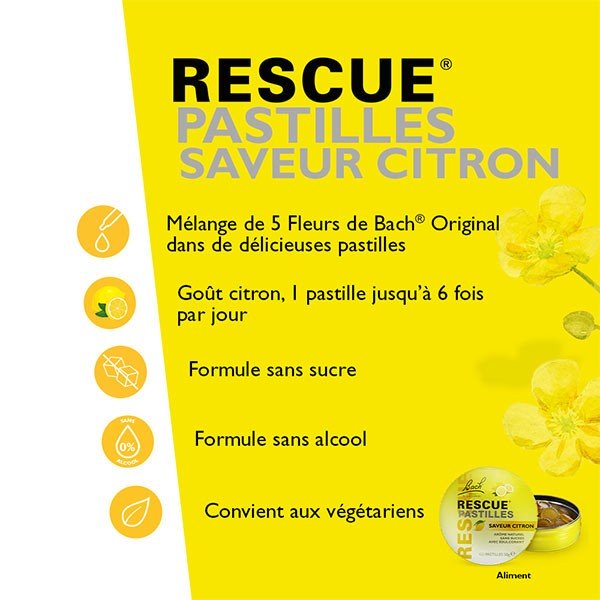 RESCUE® Pastilles Citron - 50 g 
